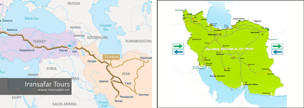 Iran Railway Map for Train Travel in Iran