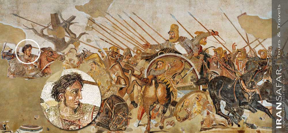Ancient Mosaic depicting Alexandre wars with Achaemenians