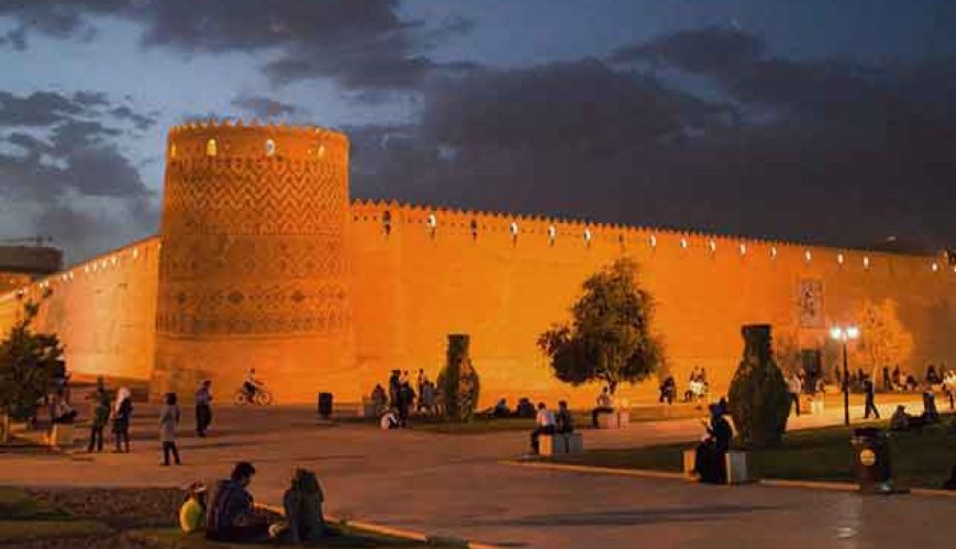 Karim Khan Citadel lit up at night, Shiraz, Iran