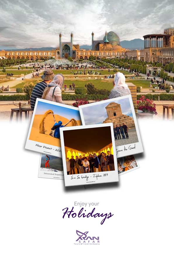 Travel Theme Collage with background of Isfahan,Iran