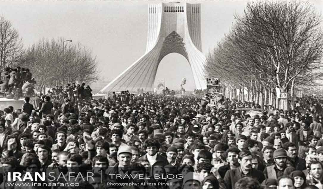 Tehran during protest gatherings of Iran revolution 1979