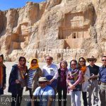 A tourist group photo in Shiraz participating Iran 12-day Tour by Iransafar Travel