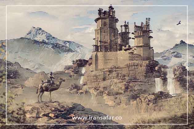 Alamut Castle of Assassins, imaginary illustration