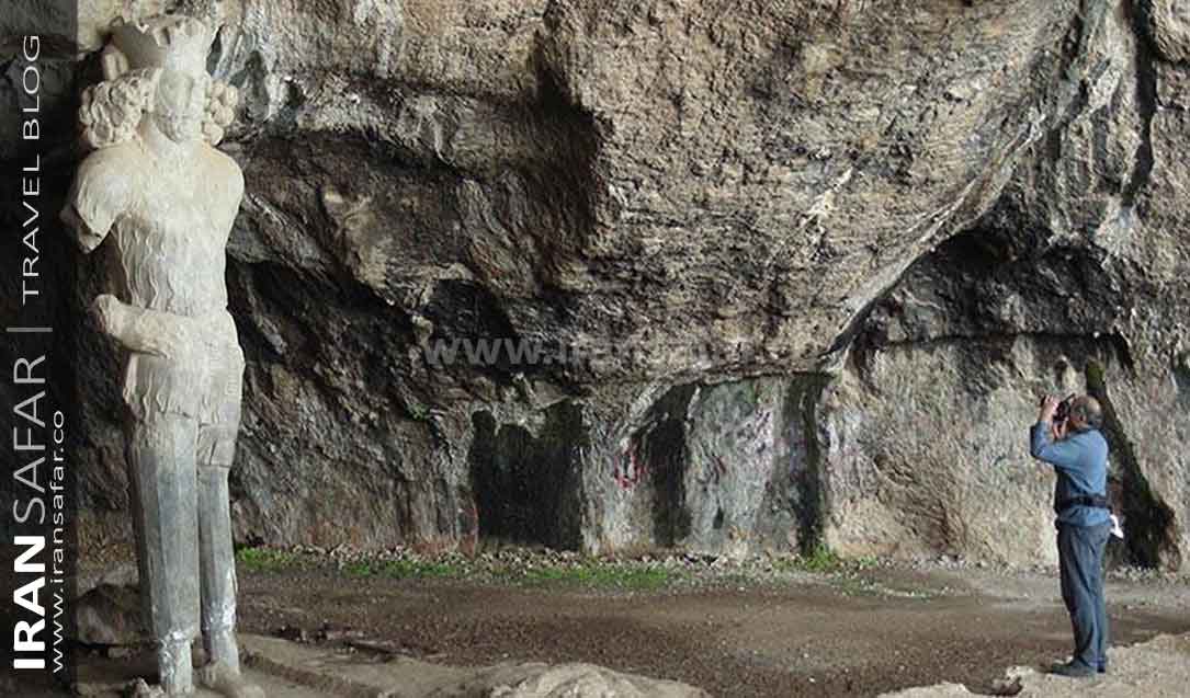 Statue of king Shapur Sassanid inside the Shapur cave, Kazerun, Iran 