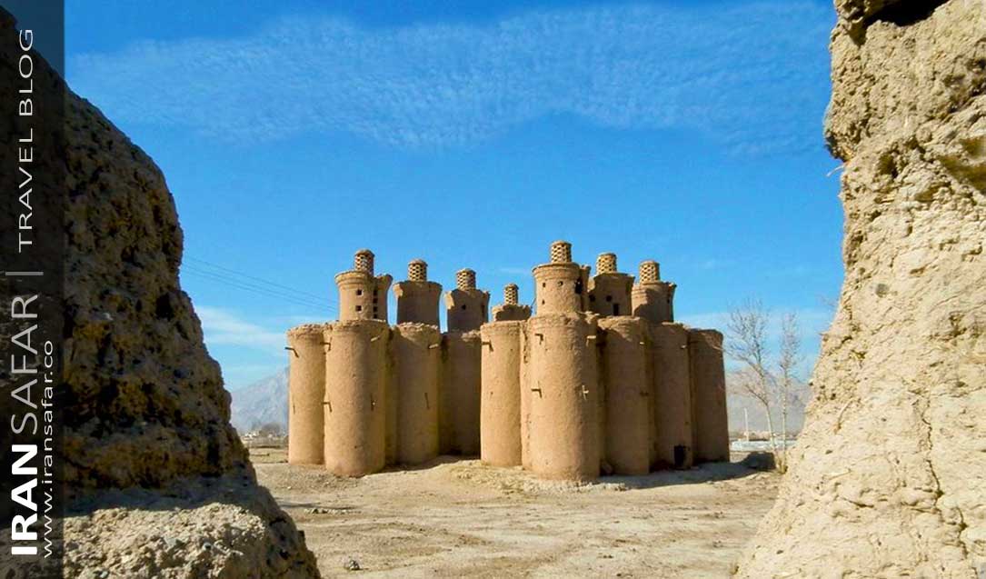 A series of inter-conected pigeon towers in Iran central desert 