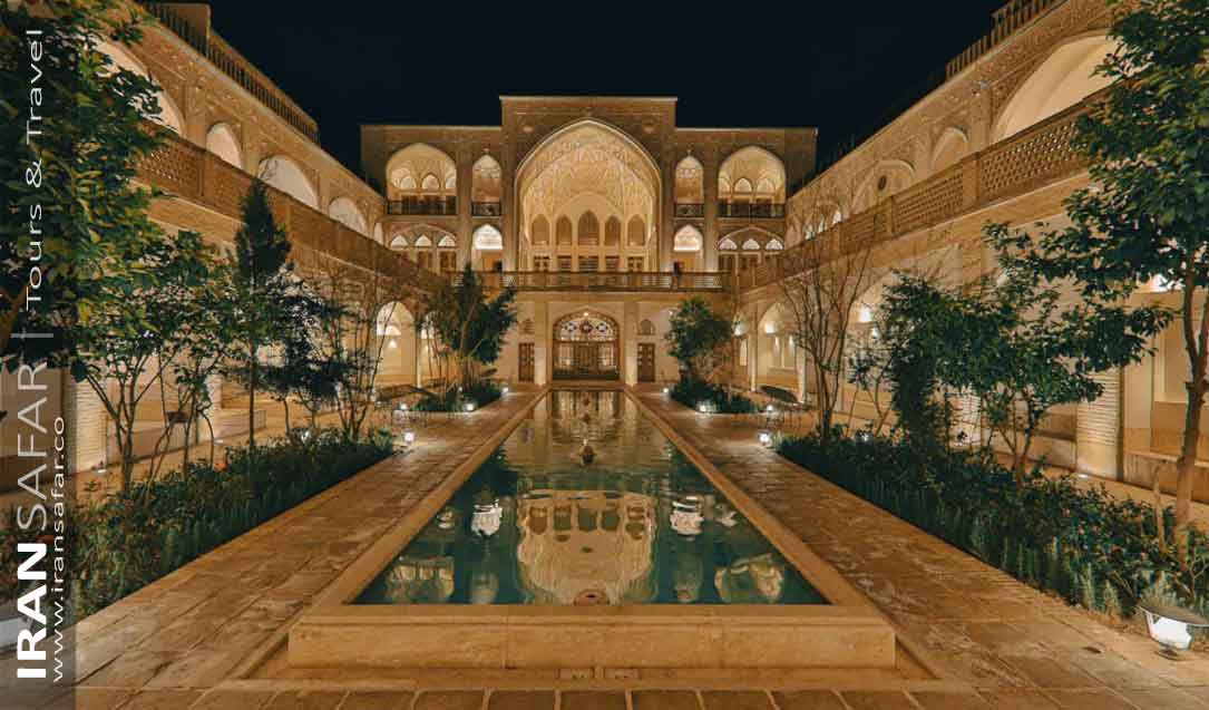 The courtyard of Balaban boutique hotel in Kashan, Iran 
