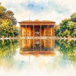 Water Color Painting, Chehel Sotoun Palace Isfahan