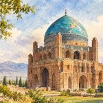 Water Color painting depicting Soltanieh Dome